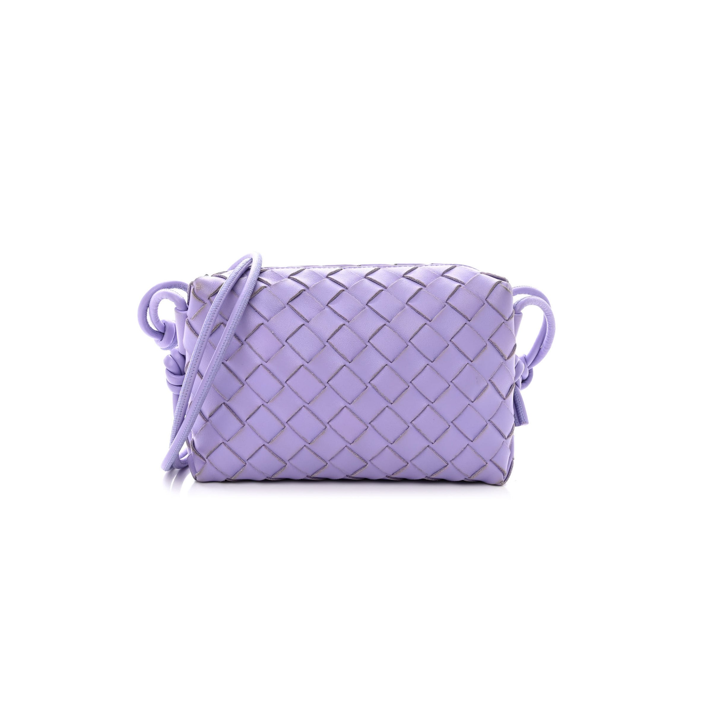 BOTTEGA VENETA NAPPA INTRECCIATO MINI LOOP CAMERA BAG WISTERIA  (18*11*8cm)