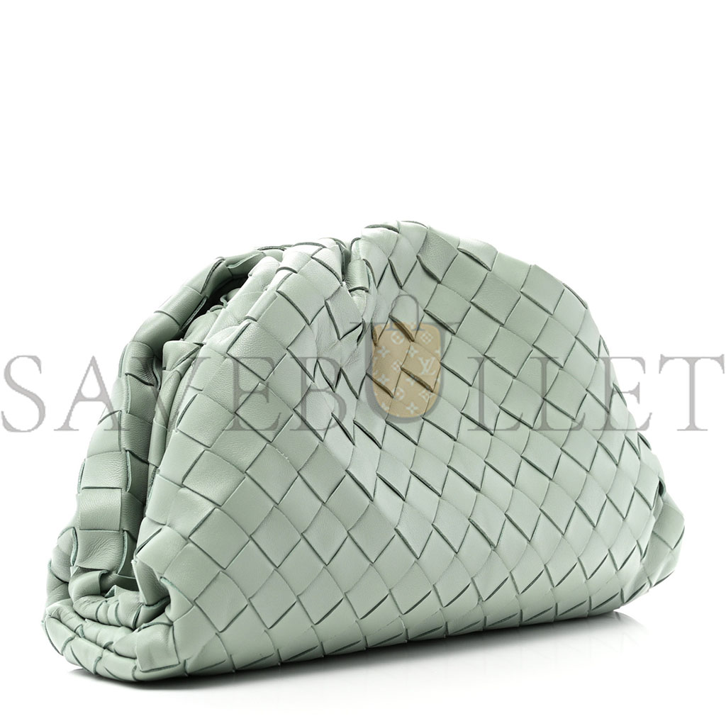 BOTTEGA VENETA NAPPA INTRECCIATO TEEN POUCH SAGE  (30*18*8cm)