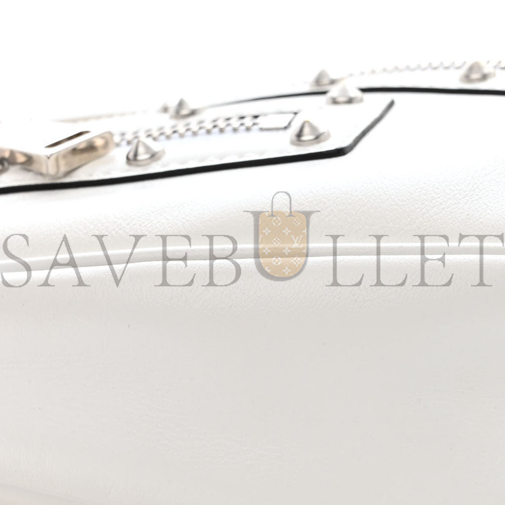 VERSACE CALFSKIN STUDDED SMALL REPEAT ZIP HOBO WHITE  (29*19*5cm)