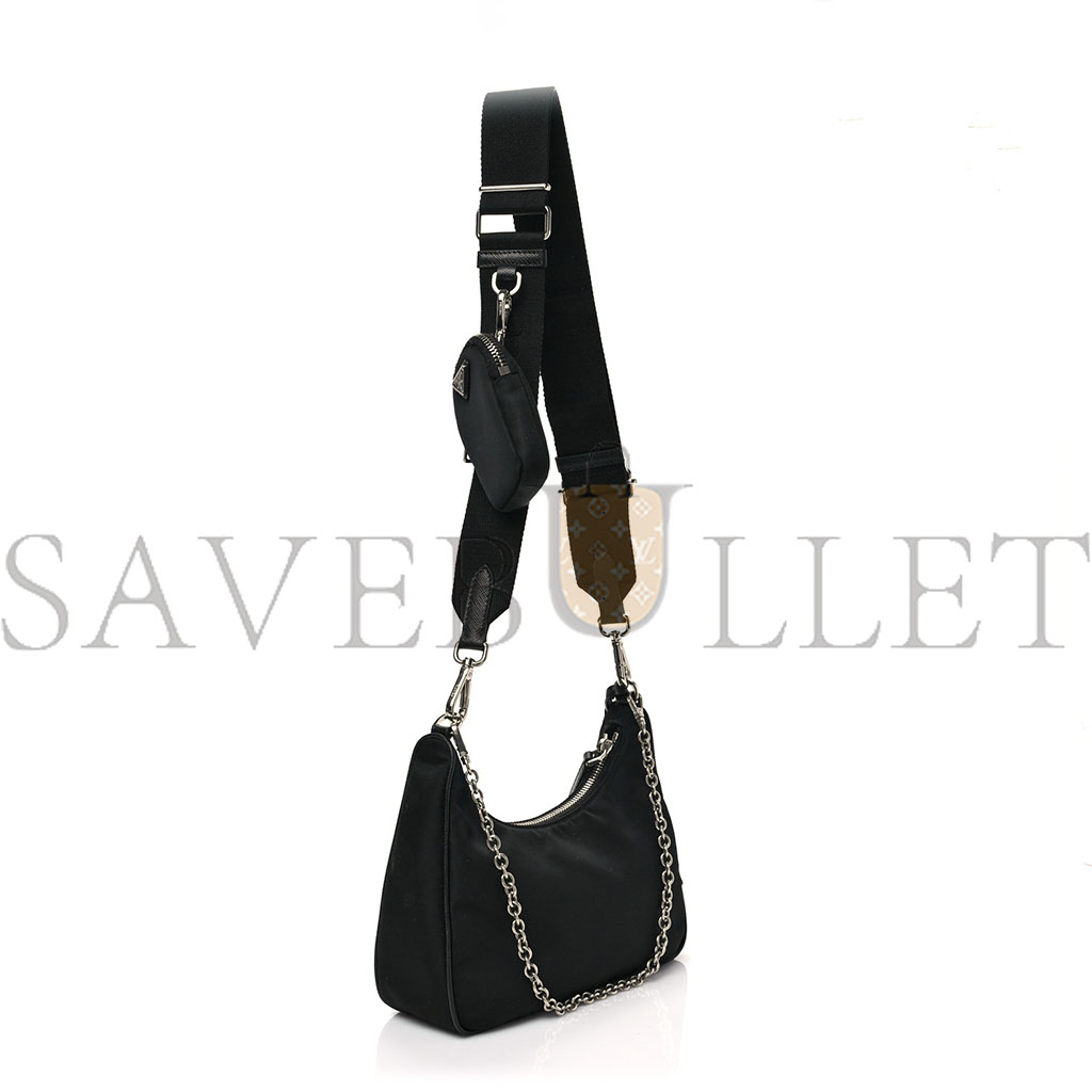 PRADA NYLON RE-EDITION 2005 SHOULDER BAG BLACK (22*11*6cm)