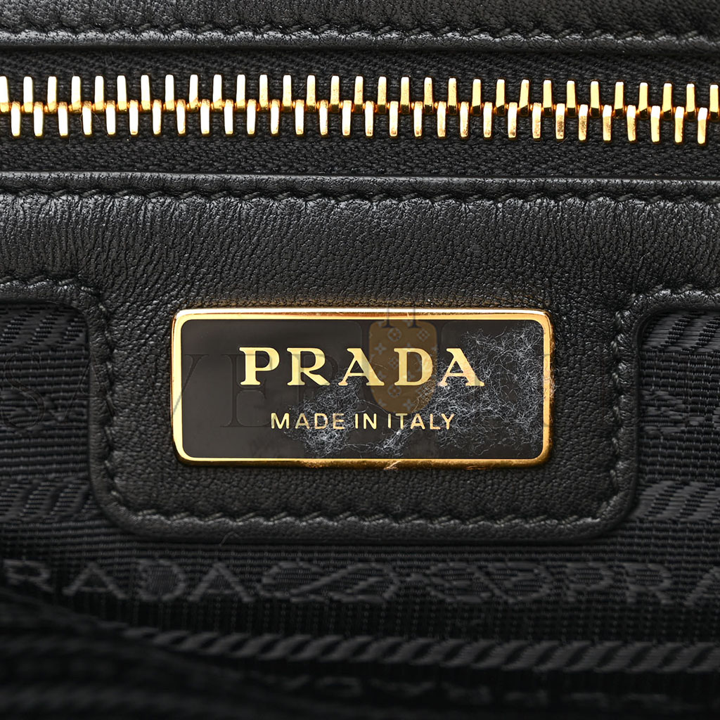 PRADA NYLON SAFFIANO RE-EDITION 1978 MEDIUM TOP HANDLE BAG BLACK (31*17*15cm)