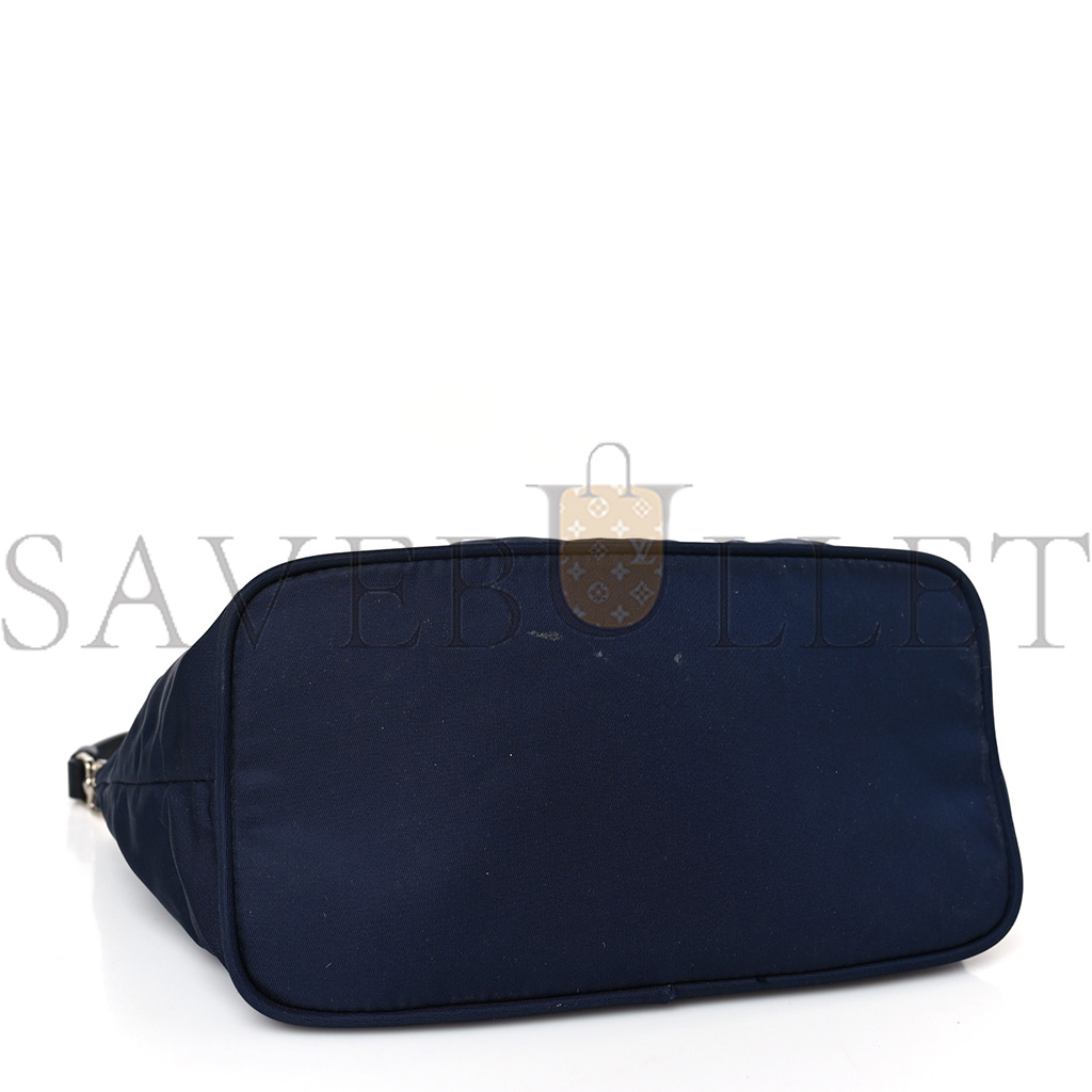 PRADA TESSUTO NYLON VITELLO HOBO NAVY (19*13*10cm)