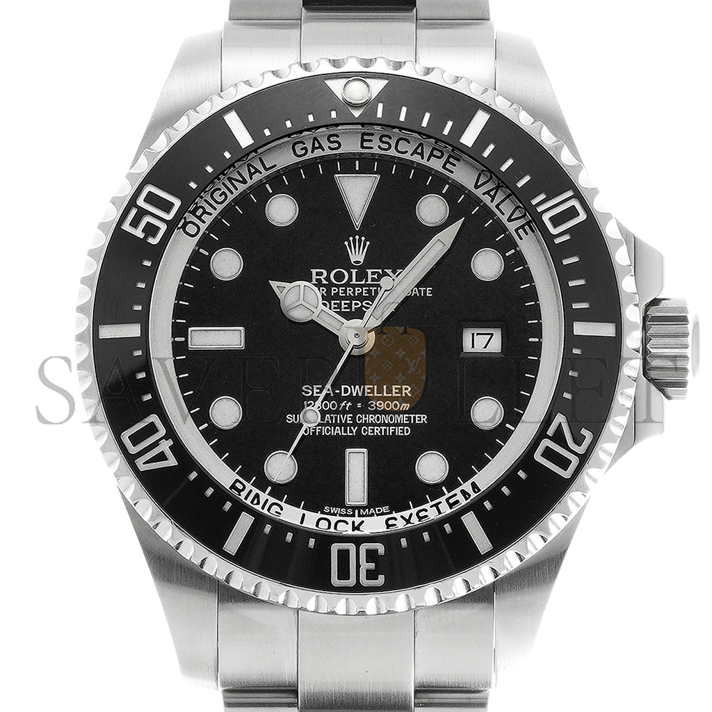 ROLEX SEA-DWELLER 44 STAINLESS STEEL BLACK FACE WATCH 116660-0001