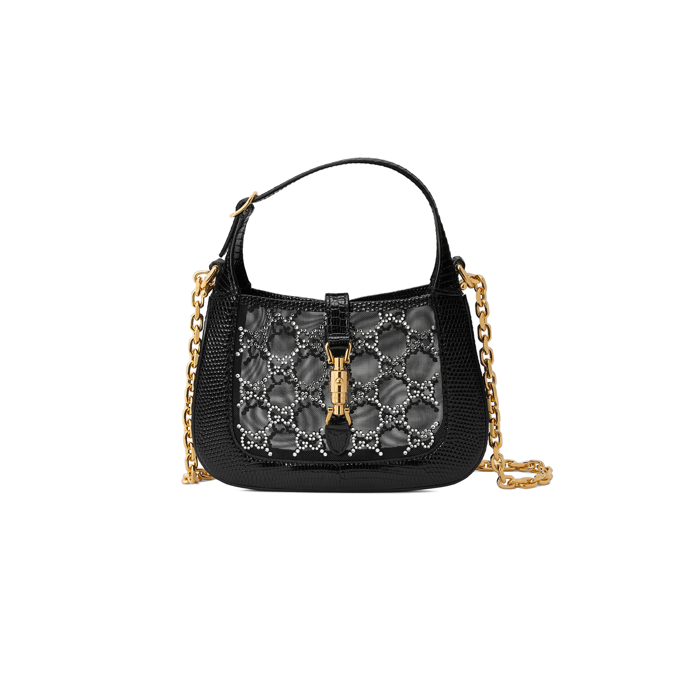 GUCCI JACKIE 1961 MINI LIZARD SHOULDER BAG 677027 (19*13*3cm)