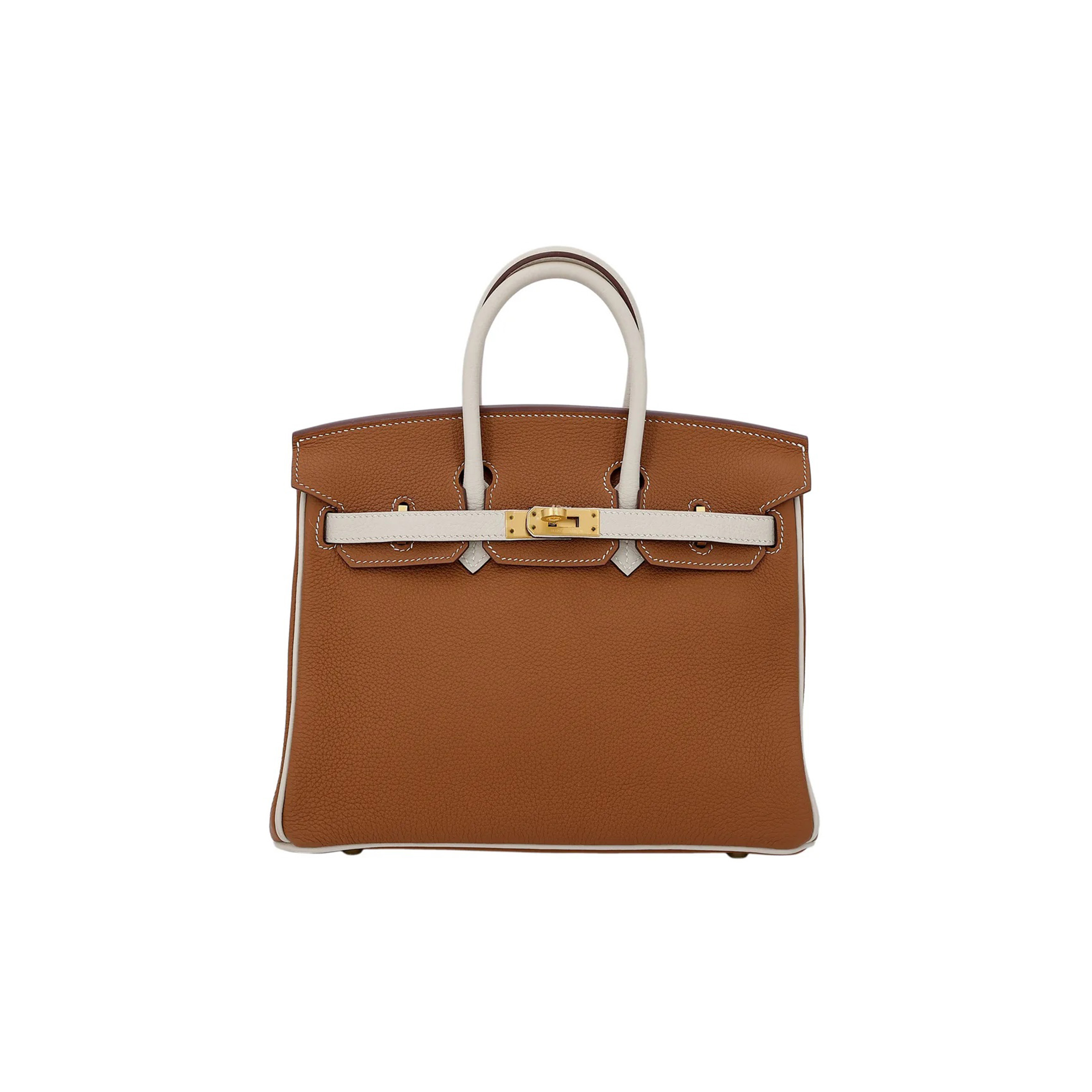 HERMES BIRKIN 30 TOGO LEATHER GOLDEN BROWN MILKSHAKE PLATINUM BUCKLE MSBK3332411 (30*23*15cm)