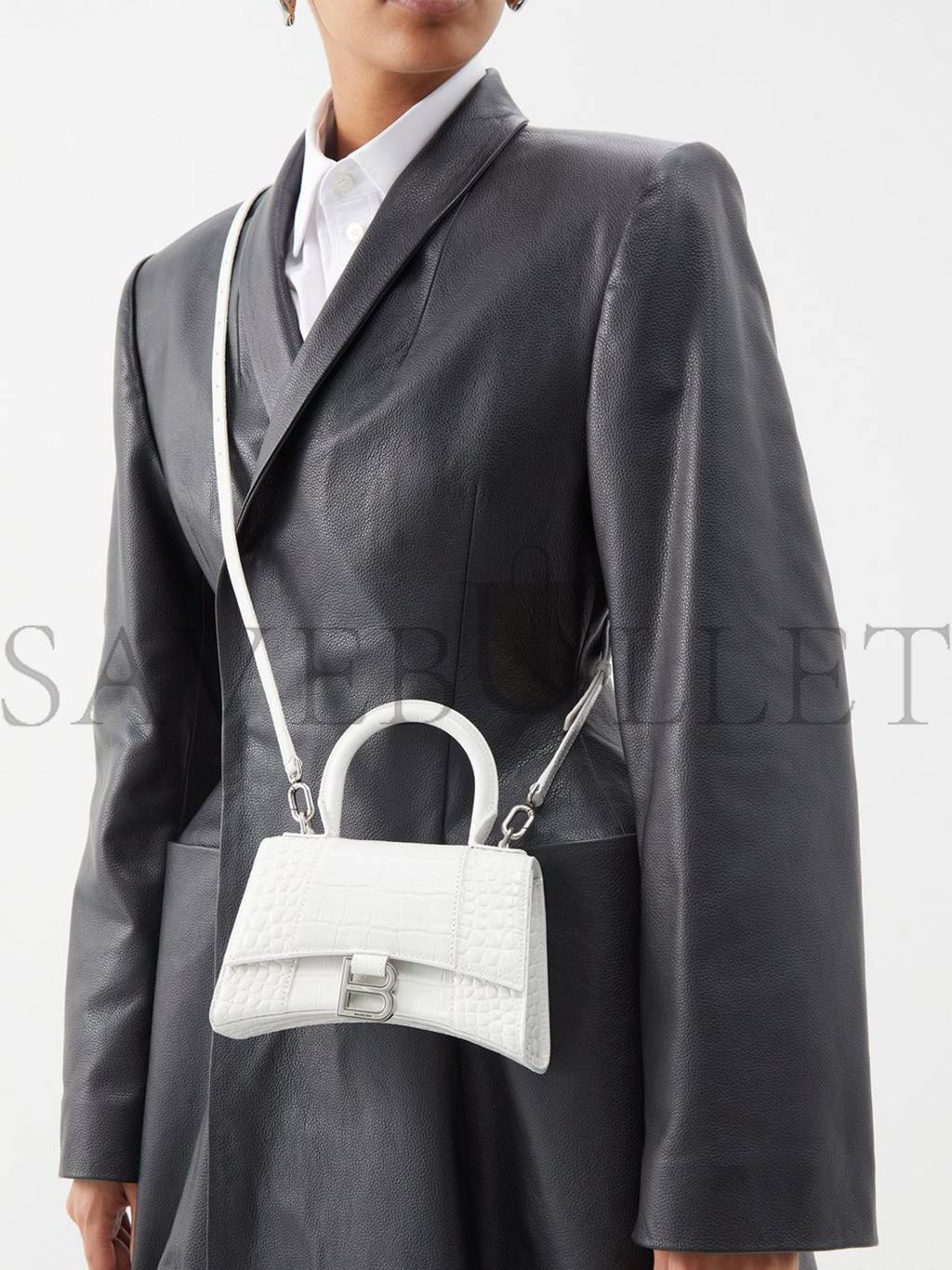 BALENCIAGA WHITE LADY FLAP S CROCODILE-EFFECT SHOULDER BAG  MATCHESFASHION US (21.8*14.2*8.8cm)