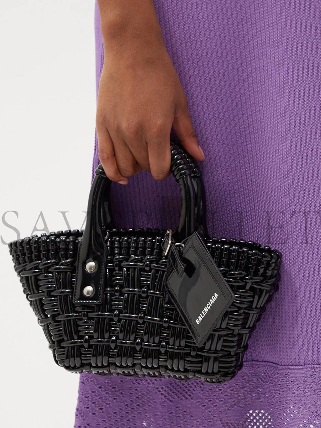 BALENCIAGA BLACK BISTRO XXS WOVEN FAUX-LEATHER BASKET BAG  MATCHESFASHION US (16*14.5*7.5cm)