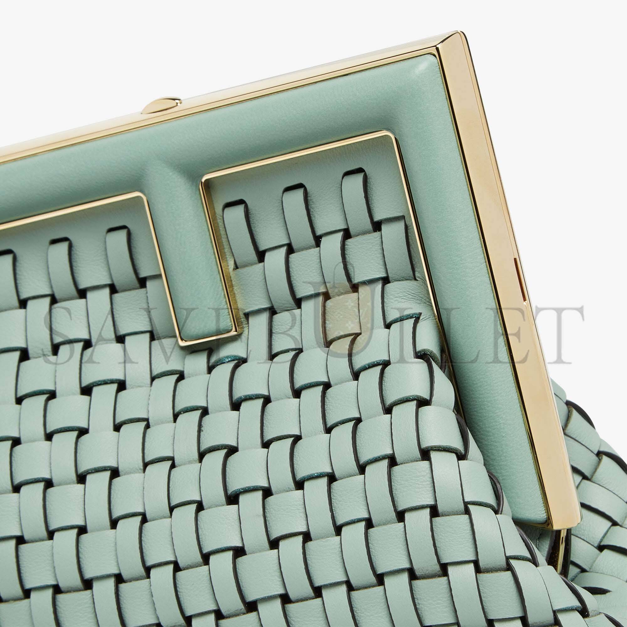 FENDI FIRST SMALL - MINT GREEN LEATHER INTERLACE BAG 8BP129ALOXF03HW (26*18*9.5cm)