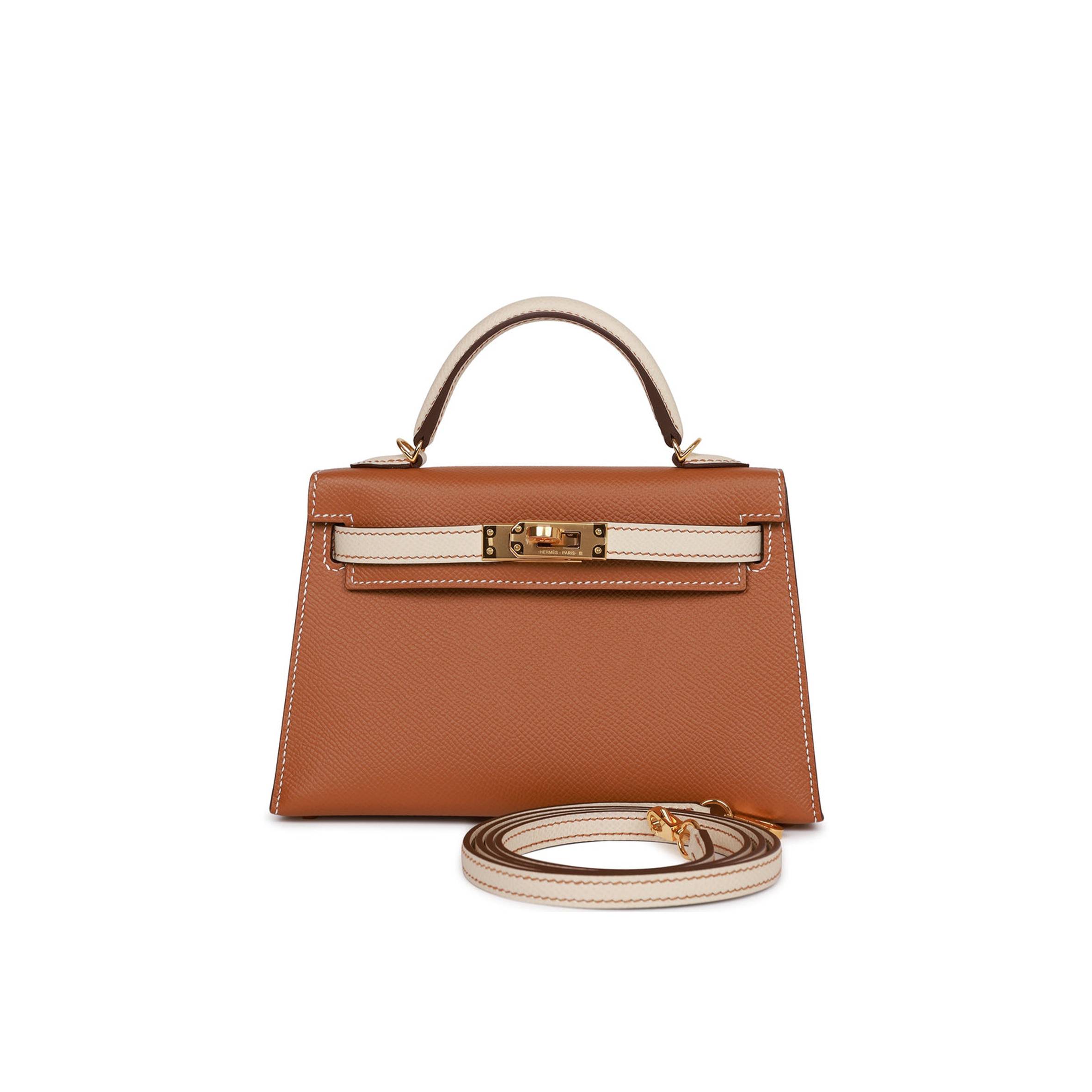 HERMES SPECIAL ORDER (HSS) KELLY MINI SELLIER 20 GOLD AND CRAIE EPSOM GOLD HARDWARE (19*12*5.5cm)