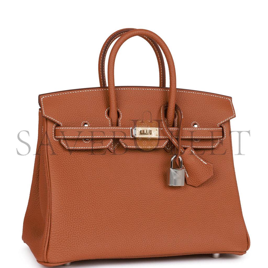 HERMES BIRKIN 25 GOLD TOGO PALLADIUM HARDWARE HANDMADE (25cm)