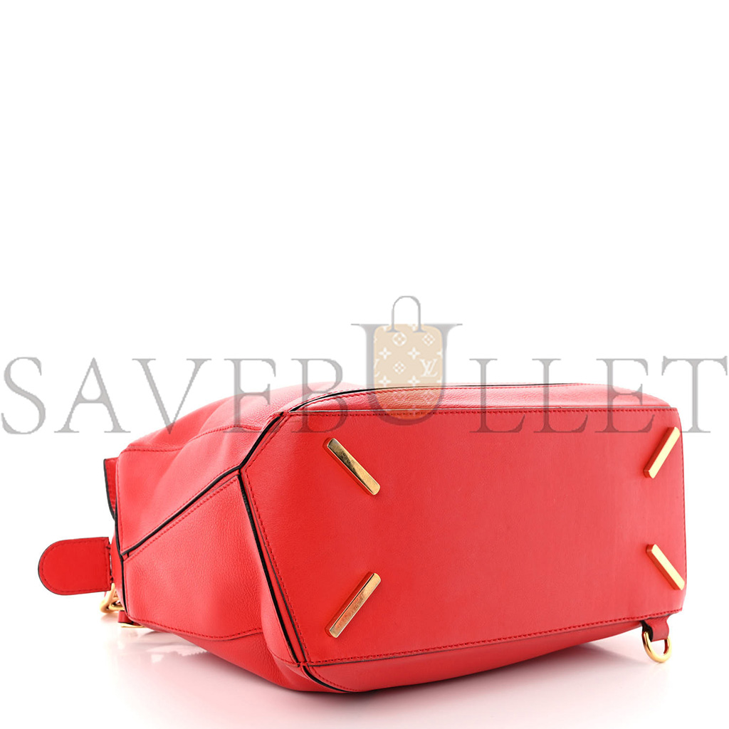 LOEWE CALFSKIN MEDIUM PUZZLE BAG SCARLET (29*19.5*14cm)