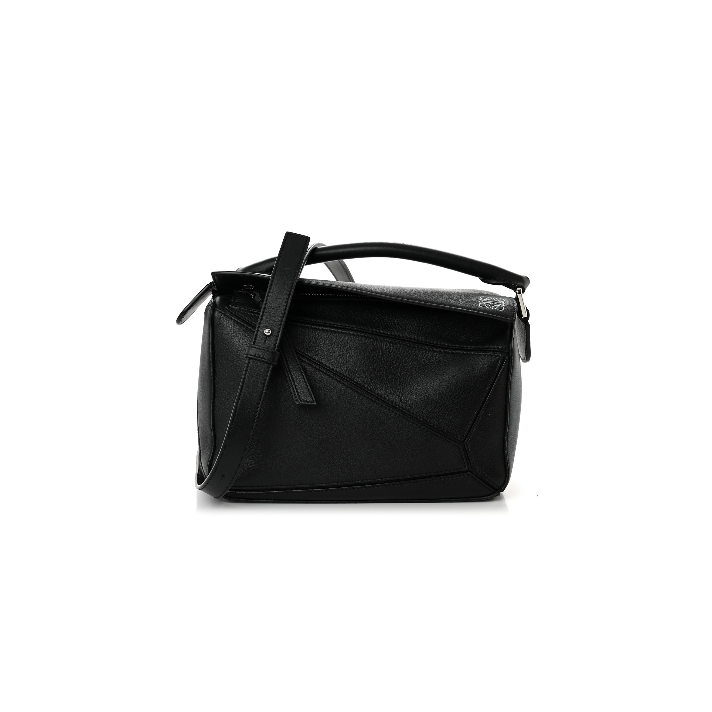 LOEWE CALFSKIN MEDIUM PUZZLE BAG BLACK (24*16.5*10.5cm)