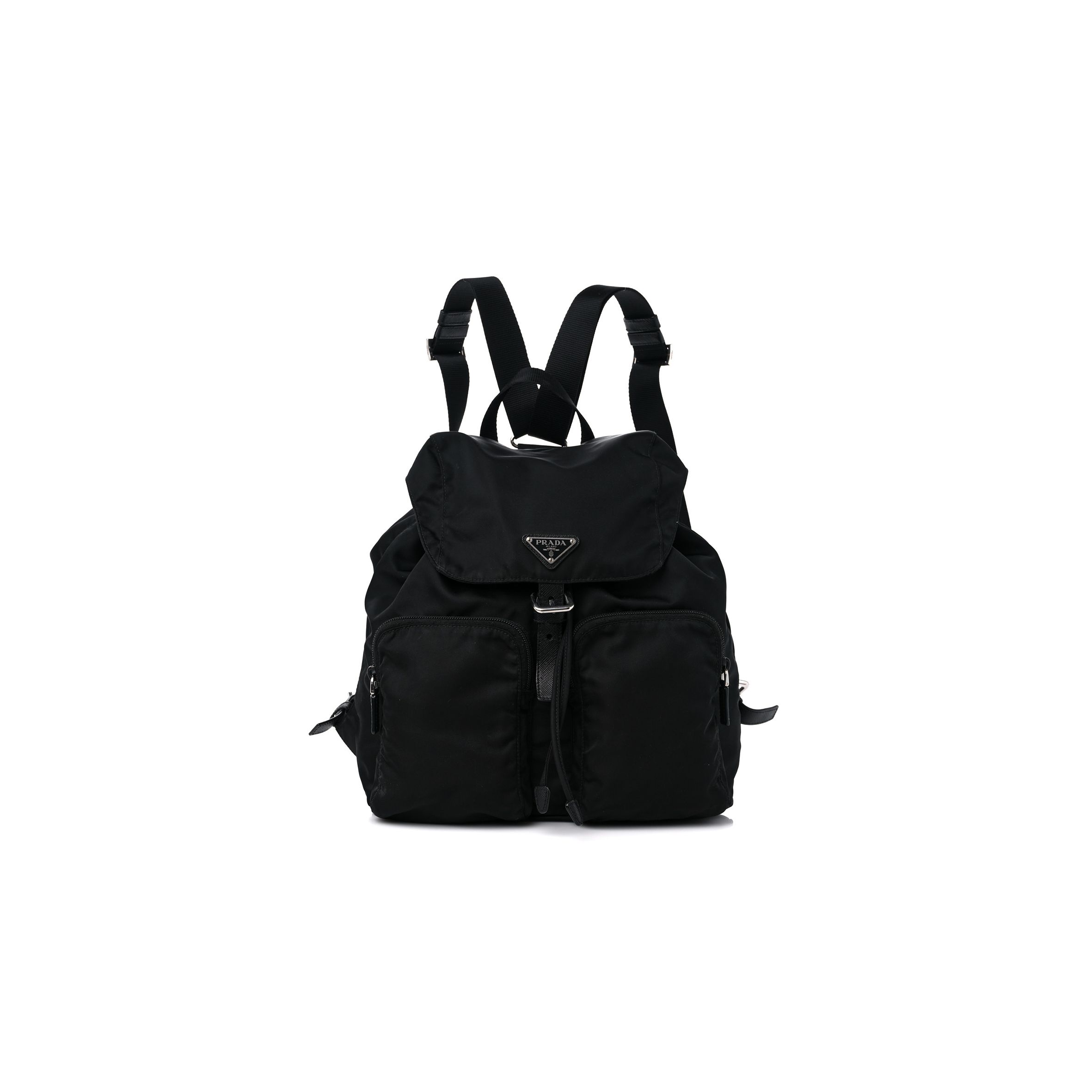 PRADA TESSUTO NYLON SAFFIANO MEDIUM BACKPACK BLACK (29*28*15cm)