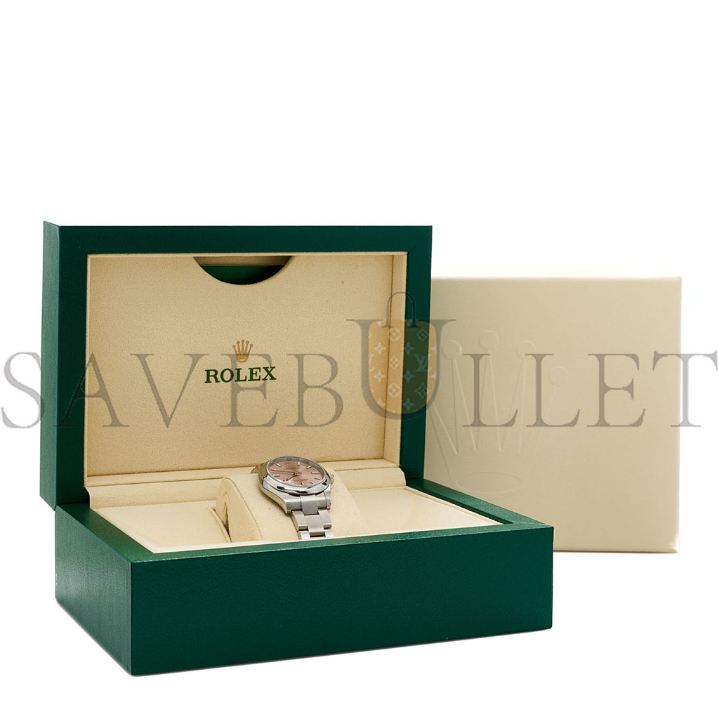 ROLEX STAINLESS STEEL 31MM OYSTER PERPETUAL WATCH PINK 277200