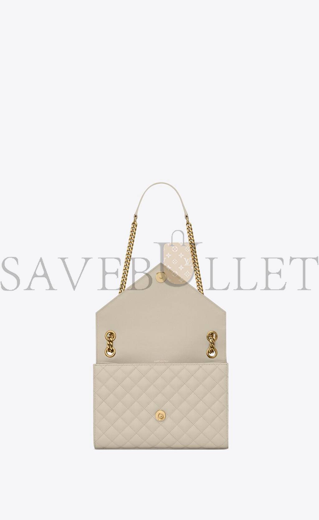 YSL ENVELOPE MEDIUM CHAIN BAG IN MIX MATELASS&EACUTE; GRAIN DE POUDRE EMBOSSED LEATHER 600185BOW919207 (24*17.5*6cm)