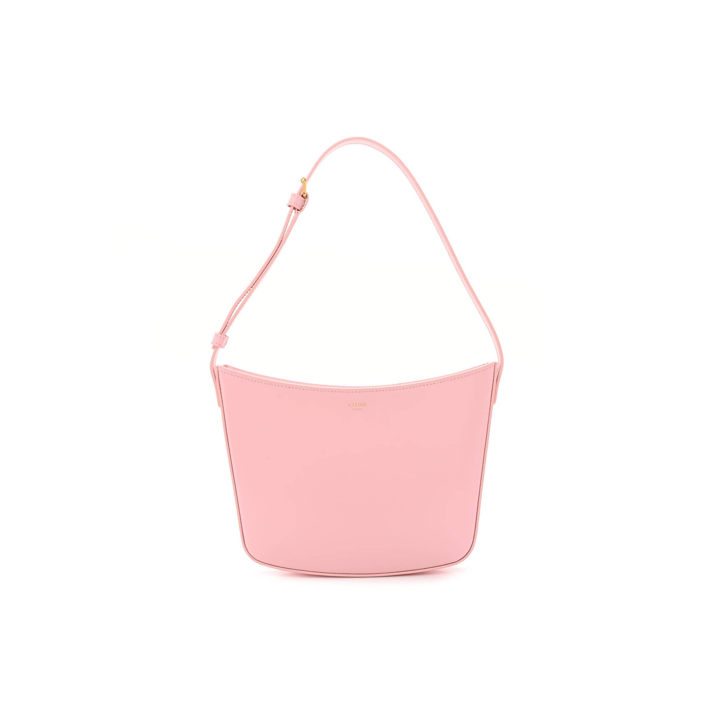 CELINE SHINY CALFSKIN MEDIUM CROQUE BAG PINK (20*16*3cm)