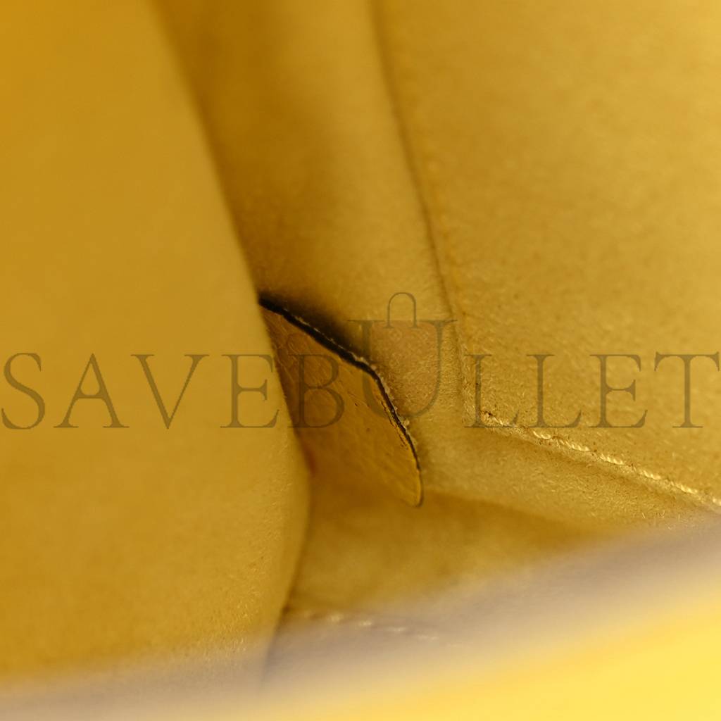 CELINE DRUMMED CALFSKIN NANO LUGGAGE CITRON (20*19*10cm)