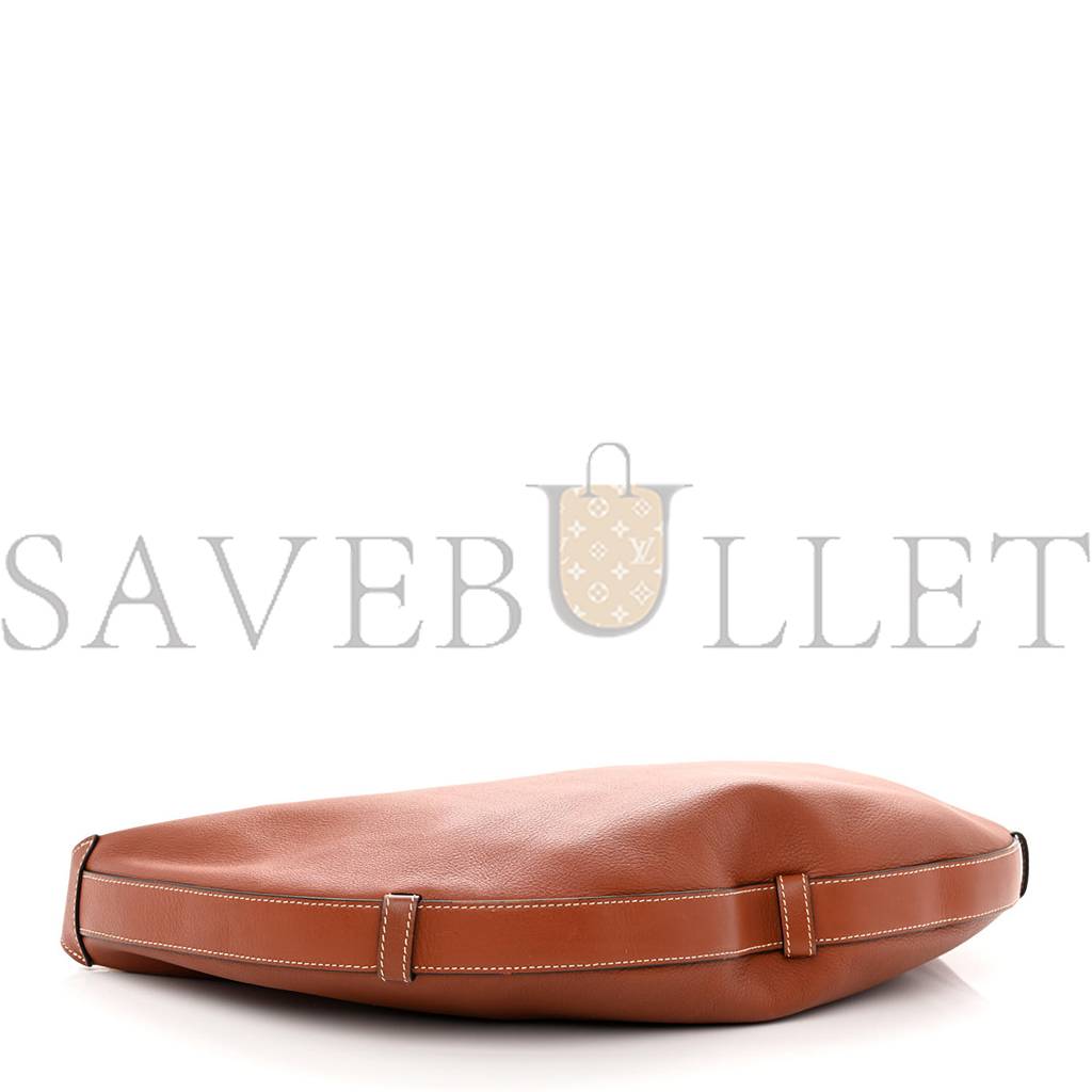 CELINE SUPPLE CALFSKIN MEDIUM STRAP LEANDRE SHOULDER BAG BROWN (44*27*3cm)