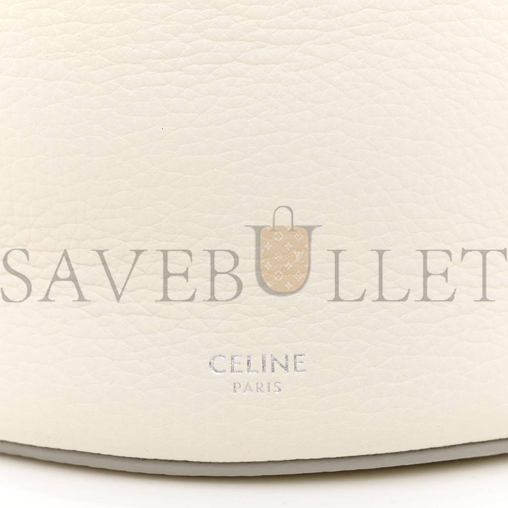 CELINE SUPPLE GRAINED CALFSKIN NANO BIG BAG BUCKET WHITE (20*15*15cm)