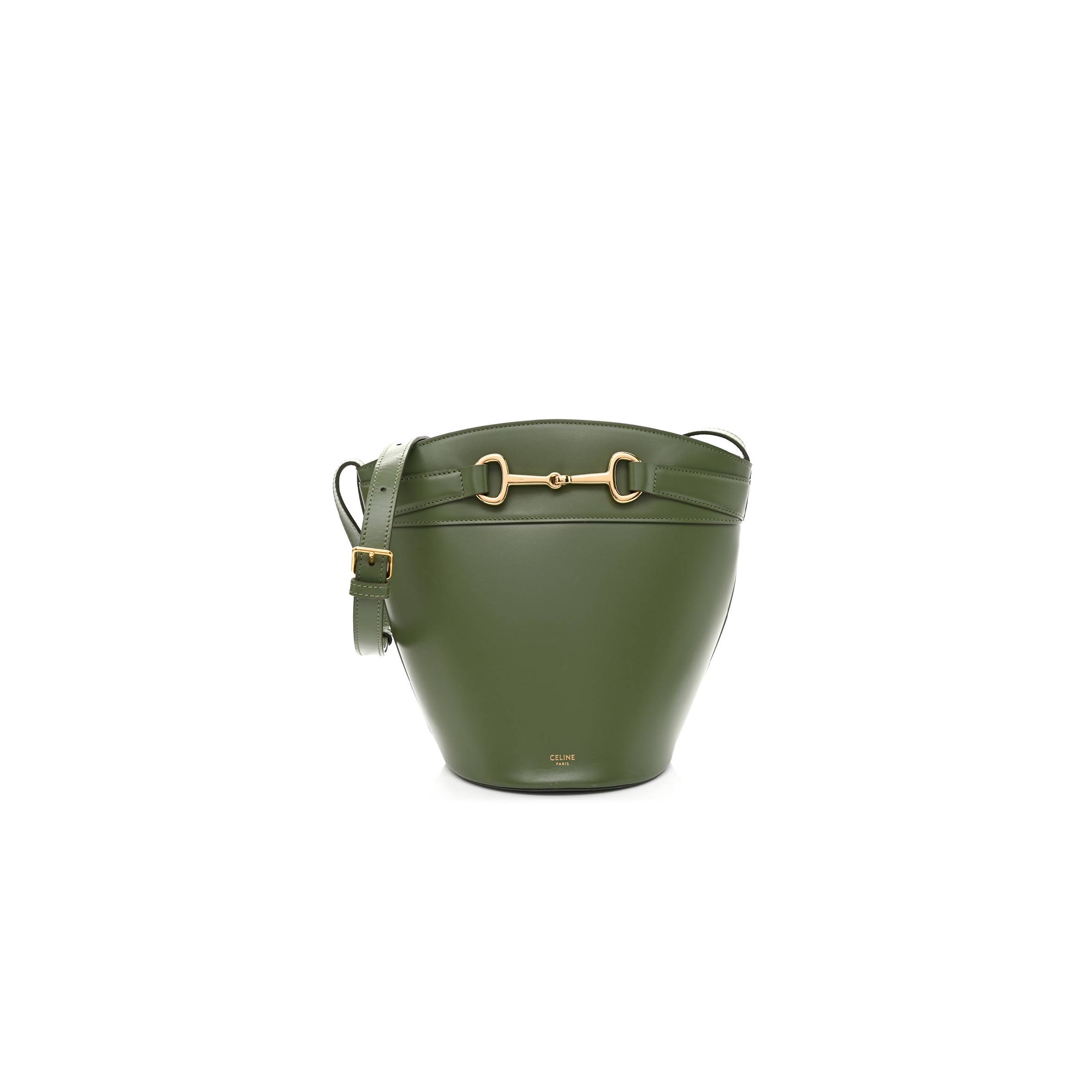 CELINE CALFSKIN CRECY BUCKET BAG GREEN (23*15*15cm)