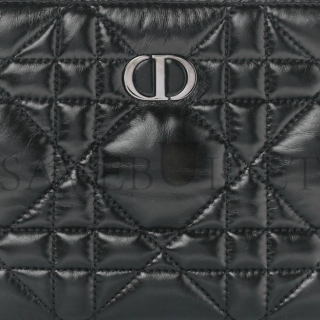 DIOR CALFSKIN MACRO-CANNAGE CARO BOX BAG BLACK (20*11*5.1cm)